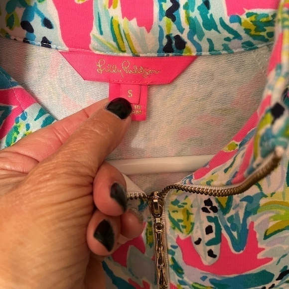 Lilly Pulitzer Skipper Popver Multi Snap Back Sz S EUC - Picture 5 of 10